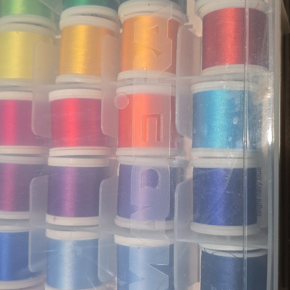 Multi-Color Thread Organizer Box With 82 Spools Of RayonThread - Picture 4 of 7